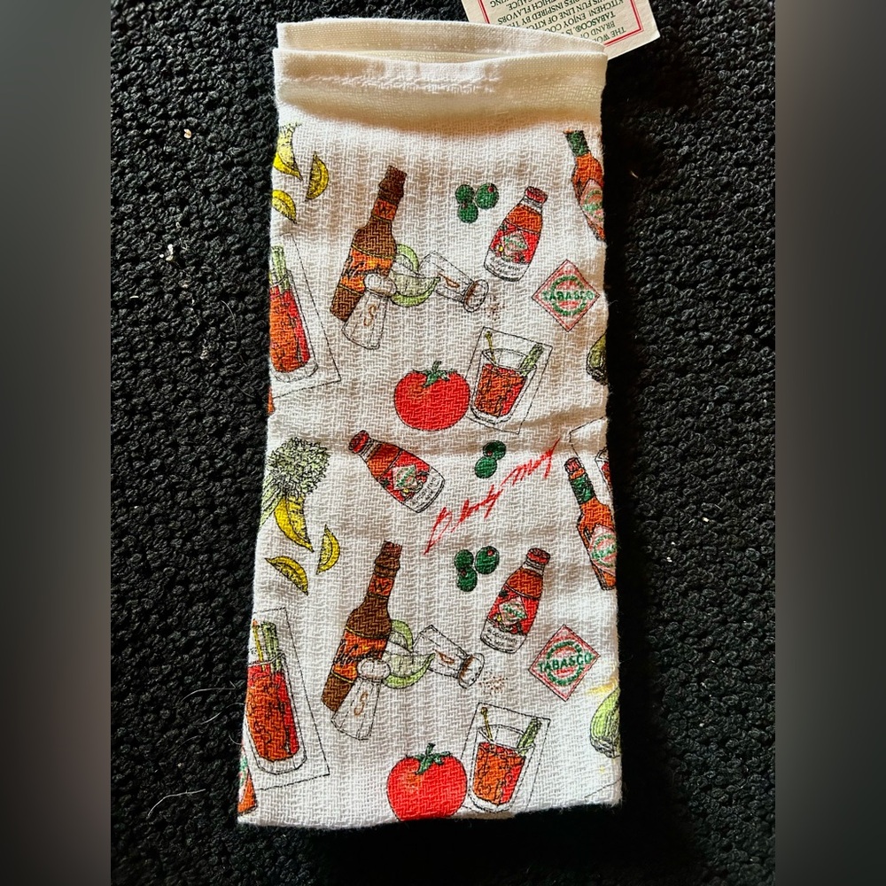 Colorful Tabasco Bloody Mary Themed Kitchen Towel